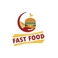 design del logo di fast food vettore