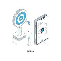 visione isometrico azione illustrazione. eps file vettore