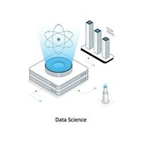 dati scienza isometrico azione illustrazione. eps file vettore