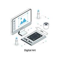 digitale arte isometrico azione illustrazione. eps file vettore