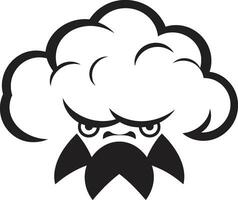 fumante cumulonembo nero arrabbiato nube logo infuriato temporale vettore arrabbiato nube icona