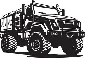 militante esploratore vettore esercito suv icona battaglia pronto spedizione 4x4 nero logo