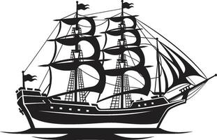 antico nave vettore nave emblema senza tempo marittimo nero nave vettore