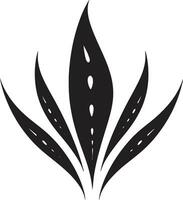 erbaceo serenità nero aloe Vera logo biologico fiorire aloe pianta vettore emblema