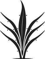 frondoso oasi aloe Vera nero emblema erbaceo serenità vettore aloe pianta marchio