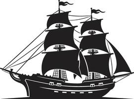 storico nave antico nave emblema Esposto alle intemperie marittimo vettore nave logo