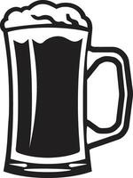 Saluti emblema nero birra boccale furbo birra chiara vettore boccale logo design