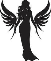 serafico splendore angelo Ali emblema celeste grazia vettore angelico logo