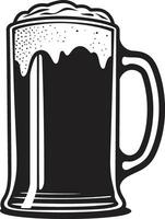 schiumoso pinta nero birra bicchiere icona barile infuso vettore birra emblema