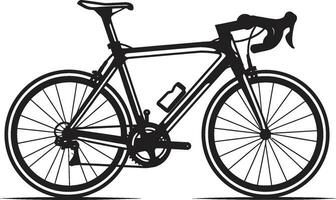 eleganteciclista nero bicicletta emblema cycleroute iconico bicicletta vettore design