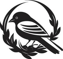 aereo Nidificazione nero uccello icona design Nestcraft vettore uccello iconico emblema