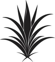 botanico armonia aloe Vera nero icona guarigione aura nero vettore aloe logo