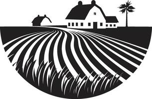 raccogliere nascondiglio agricolo vettore icona rurale ritiro nero logo design per agriturismo