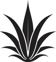 aloe eleganza nero vettore pianta botanico armonia aloe Vera emblema