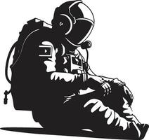 galattico esploratore astronauta emblema design cosmico avanguardia astronauta emblematico icona vettore