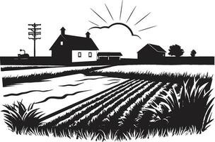 rustico fattoria nero emblema design natura S raccogliere vettore agriturismo logo