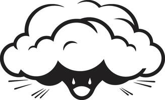 tempestoso vortice vettore arrabbiato nube design irritato nimbo arrabbiato cartone animato nube emblema