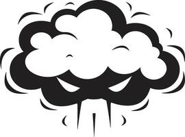 furioso cumulo nero nube cartone animato emblema tempestoso rabbia arrabbiato nube design vettore