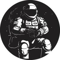 galattico esploratore nero vettore logo celeste pioniere astronauta simbolo