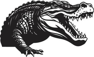 predatore vigilanza nero alligatore vettore selvaggio maestà alligatore nero logo icona
