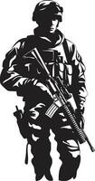 militante precisione armato forze emblema design guerriero valore nero vettore soldato logo