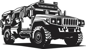 via strada comando esercito veicolo icona militare esploratore 4x4 nero emblema vettore