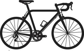 elegante cavalcata nero bicicletta simbolo ciclo sentiero vettore icona design