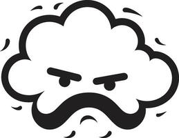 fragoroso ira arrabbiato nube logo icona meditabondo tempesta vettore arrabbiato nube design
