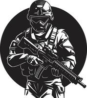 combattere prontezza vettore armato forze emblema soldato S risolvere nero militare logo design