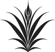 naturale crescita aloe pianta vettore emblema botanico splendore nero aloe logo design