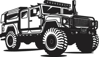 guerriero S cavalcata esercito 4x4 emblematico icona custode rover nero esercito trasporto logo vettore