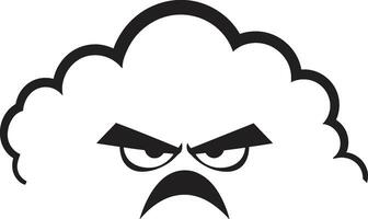 irato tempesta arrabbiato vettore nube emblema furioso cumulo nero nube cartone animato icona