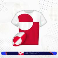 Groenlandia Rugby maglia con Rugby palla di Groenlandia su astratto sport sfondo. vettore