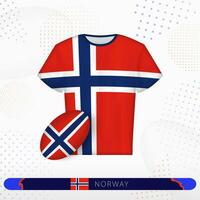 Norvegia Rugby maglia con Rugby palla di Norvegia su astratto sport sfondo. vettore