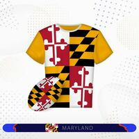 Maryland Rugby maglia con Rugby palla di Maryland su astratto sport sfondo. vettore