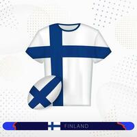Finlandia Rugby maglia con Rugby palla di Finlandia su astratto sport sfondo. vettore