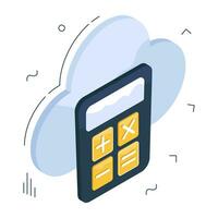 un design icona del calcolatore cloud vettore