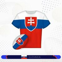 slovacchia Rugby maglia con Rugby palla di slovacchia su astratto sport sfondo. vettore