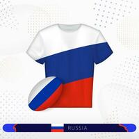 Russia Rugby maglia con Rugby palla di Russia su astratto sport sfondo. vettore