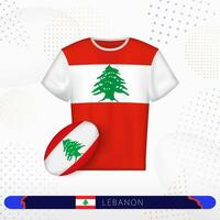 Libano Rugby maglia con Rugby palla di Libano su astratto sport sfondo. vettore