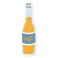 etichetta bottiglia di birra isolato vettore illustrazione, minimo design. birra chiara birra bicchiere icona su un' bianca sfondo. vettore illustrazione