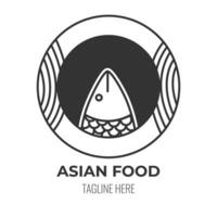 logo icona asiatico cibo bar isolato vettore design
