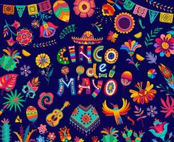 cinco de mayo messicano vacanza alebrije stile aviatore vettore