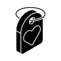 cuore simbolo dentro vendita etichetta denotando concetto icona di San Valentino giorno vendita etichetta, cuore etichetta, amore etichetta vettore