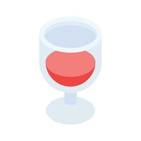 avere un' Guarda a Questo sorprendente icona di bevanda bicchiere, vino bicchiere vettore design nel isometrico stile