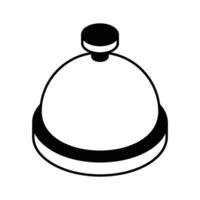 un isometrico icona di cibo campana di vetro nel moderno stile, facile per uso e Scarica vettore