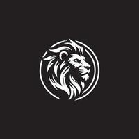 maestoso Leone emblema illustrazione su un' nero sfondo vettore