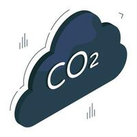 moderno design icona di co2 emissione vettore