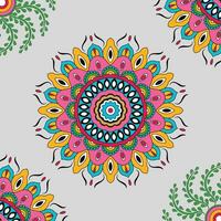 elegante mandala design modello di colorato stile rangoli fiori su bianca sfondo vettore