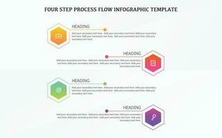 quattro passo esagono stile Infografica modello design vettore